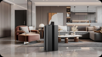 Datasea acoustic air-health device in a living-room setting